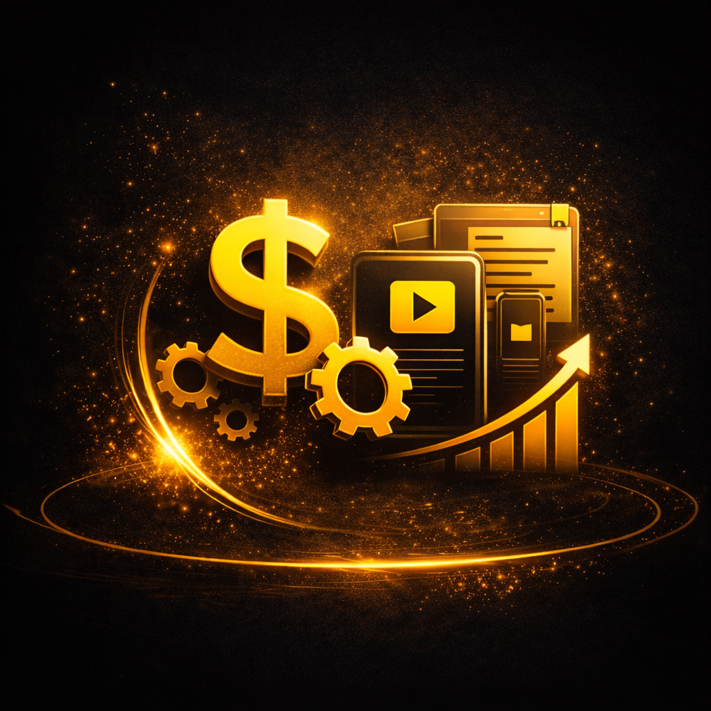 Online business systems and digital assets framework illustration